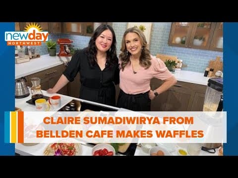 Claire Sumadiwirya from Bellden Cafe makes gluten-free waffles - New Day NW
