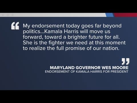 Gov. Wes Moore endorses Kamala Harris for president