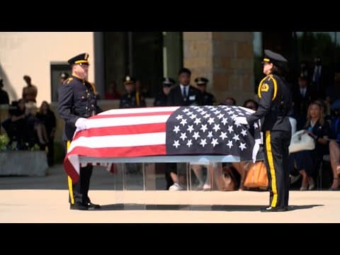 Fallen Dallas police officer honored with 21-gun salute after celebration of life service