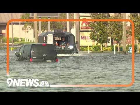 Flooding in Hillsborough County from Hurricane Milton in Florida