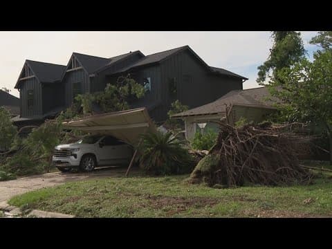 Crews, residents  work to clean up fallen trees after Hurricane Beryl in the Houston area