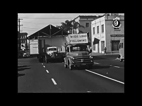 Frontier Midway area houses on the move to Tijuana 1954