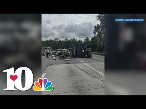 KPD: Scrap truck tips over on Governor John Sevier Highway, blocking traffic