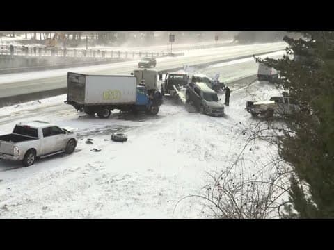 20 to 30 vehicles involved in snowy pileup east of Portland, Oregon