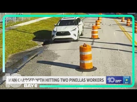 FHP: Man arrested after ramming into Pinellas workers at blocked-off road