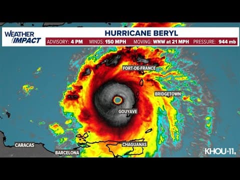 Hurricane Beryl updates: Storm moving into the Caribbean