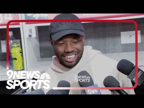 Marvin Mims reacts after 93-yard TD pass from Broncos' Bo Nix