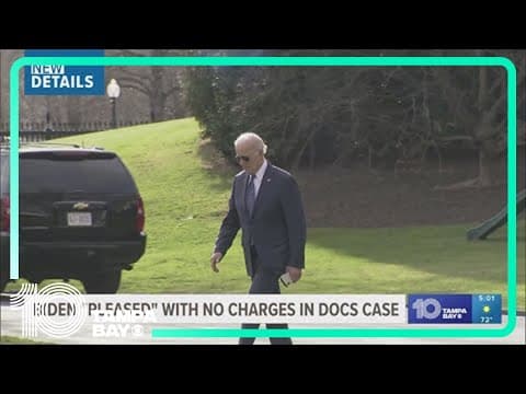 Biden 'pleased' he won't face charges in handling of classified documents