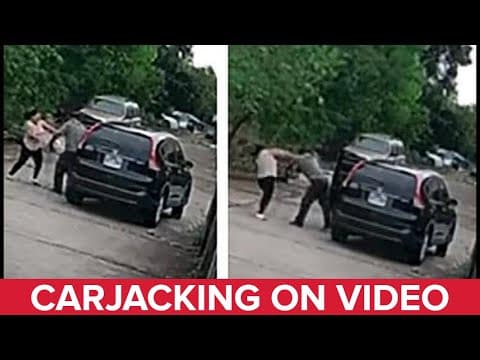 Woman pulled from vehicle in violent carjacking caught on video