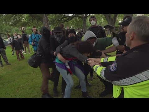Protesters skirmish with police, Tulane says the protest was unregistered and unsanctioned