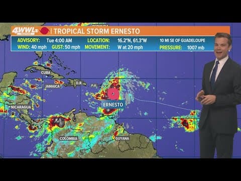 Tuesday 5 a.m. Tropical Update: Tropical Storm Ernesto nears Puerto Rico