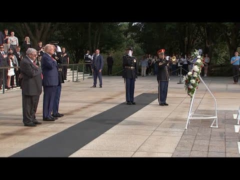 Trump visits Arlington cemetery to mark 3rd anniversary of Kabul airport attack