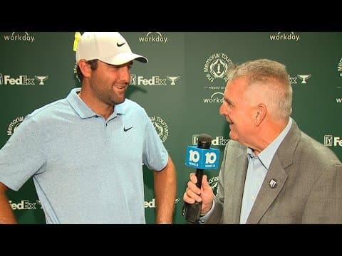 Scottie Scheffler speaks to 10TV's Dom Tiberi after winning the 2024 Memorial Tournament