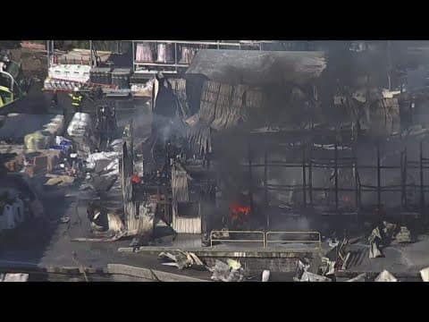 Building on fire in Sterling, Virginia