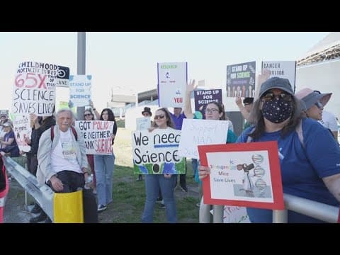 Researchers, doctors take part in "Stand Up For Science" rally against Trump's job cuts