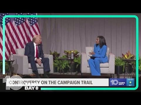 Donald Trump falsely questions Kamala Harris' race as he appears at gathering of Black journalists