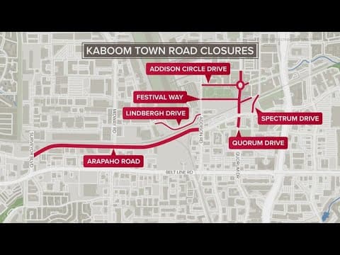 Road closures for Addison Kaboom Town: Here's what to know