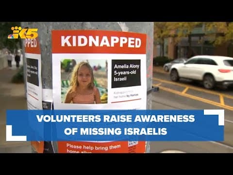 Seattle area Israeli community puts up posters to spread message of those missing in Hamas attack
