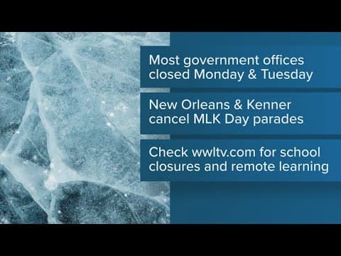 Blast of winter weather prompts school, government office closures, MLK Day parades canceled in Loui