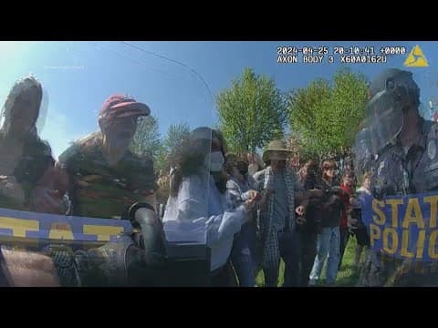 Indiana State Police release body camera video from protests on IU's Dunn Meadow.