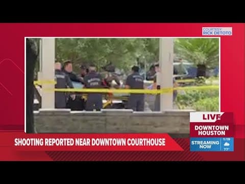 Video shows person being transported after downtown Houston shooting