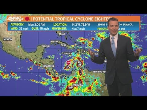 Monday 4 am Tropical Update: Developing storm heading towards Gulf
