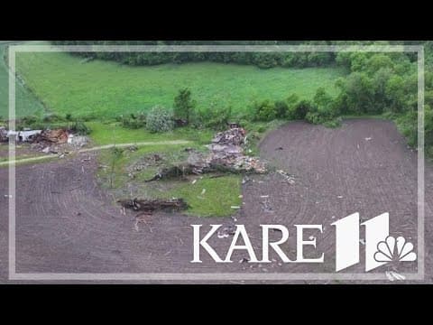 Storm damage near Rollingstone, Minnesota