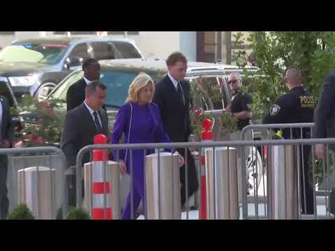 Hunter Biden and first lady Jill Biden arrive for jury selection in his federal gun case