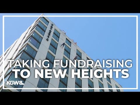 Addiction recovery program rappels down 15-story hotel as fundraiser