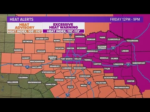 DFW Weather: Excessive Heat Warning in effect for Friday