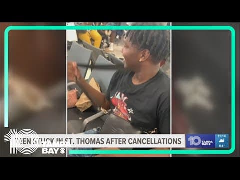 Teen finds himself alone on unfamiliar island after delay, cancellation of flight to Tampa