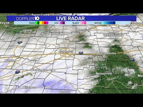 Doppler 10 radar: Snow moving across central Ohio