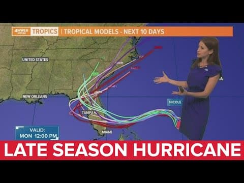 Monday noon tropical update: Sub-tropical Nicole aims at Florida