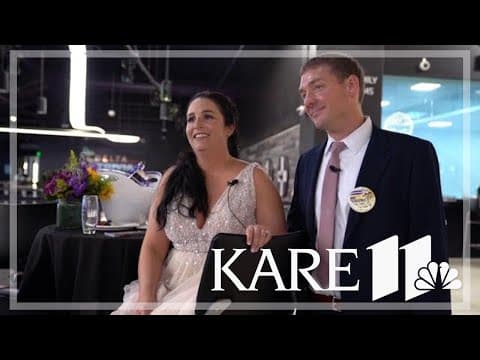 Couple kicks off wedding with Vikings kickoff