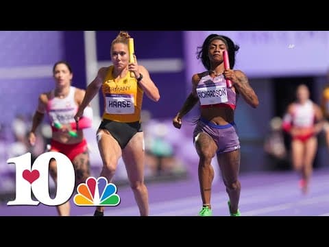 Sha'Carri Richardson saves US women from near relay collapse