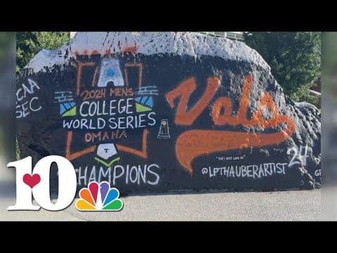 UT's rock is painted to honor the national champions