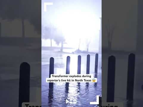 WFAA’s Natalie Haddad and her photographer caught the moment a transformer exploded in Plano💥🤯