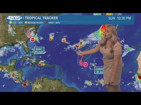 Tropical Update: Gordon weakens in open Atlantic, PTC 8 forms off Southeast Coast