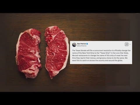 Texas Lt. Gov Patrick calls to rename New York strip to Texas strip