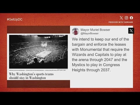 Bowser hints DC could take take legal action if Leonsis attempts to pay to get out of Capital One le