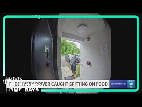 Florida delivery driver caught spitting on food