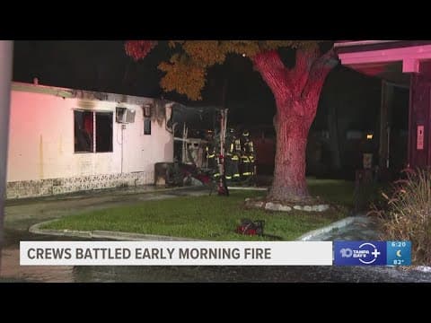 Woman hospitalized for minor injuries after Clearwater mobile home goes up in flames