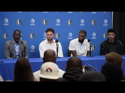 Mavs Michael Finley introduces Klay Thompson, Quentin Grimes and Naji Marshall