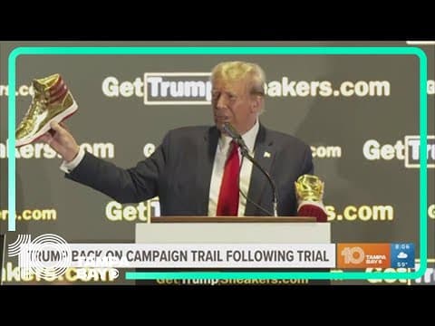 Trump unveils branded shoe line at 'Sneaker Con,' a day after $355M ruling