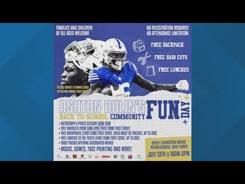 Indianapolis Colts receiver Ashton Dulin returning to Reynoldsburg for back-to-school event