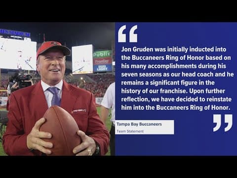 Jon Gruden reinstated into Buccaneers Ring of Honor