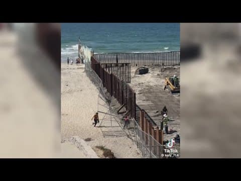Broken fence along border repaired days after group of migrants seen running into the U.S.