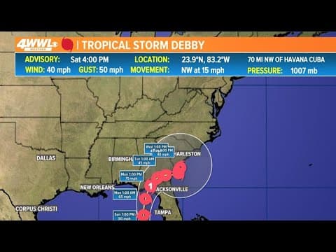 Tropical Update: Tropical Storm Debby forms in the Gulf of Mexico
