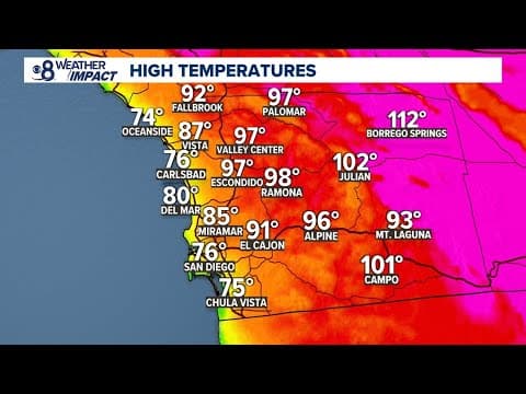 San Diego County coastline offers slightly cooler temps than deserts, mountains and inland valleys