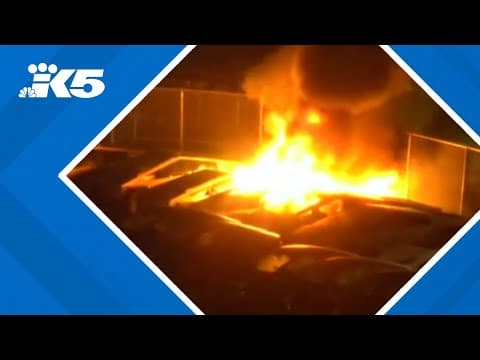 BREAKING: Fire involving multiple Tesla Cybertrucks